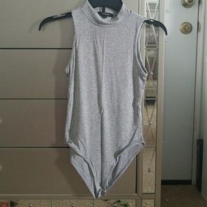 Ribbed mock neck bodysuit